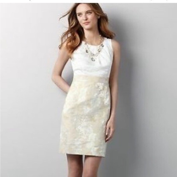 Lela Rose For LOFT Jacquard Sheath Dress 8 - Picture 1 of 10